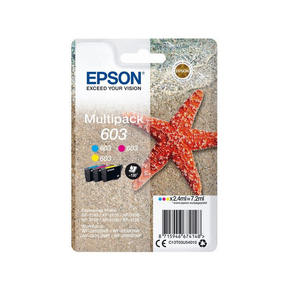 Cartouches d'origines Epson C13T03U54010 / 603 - multipack 3 couleurs : cyan, magenta, jaune