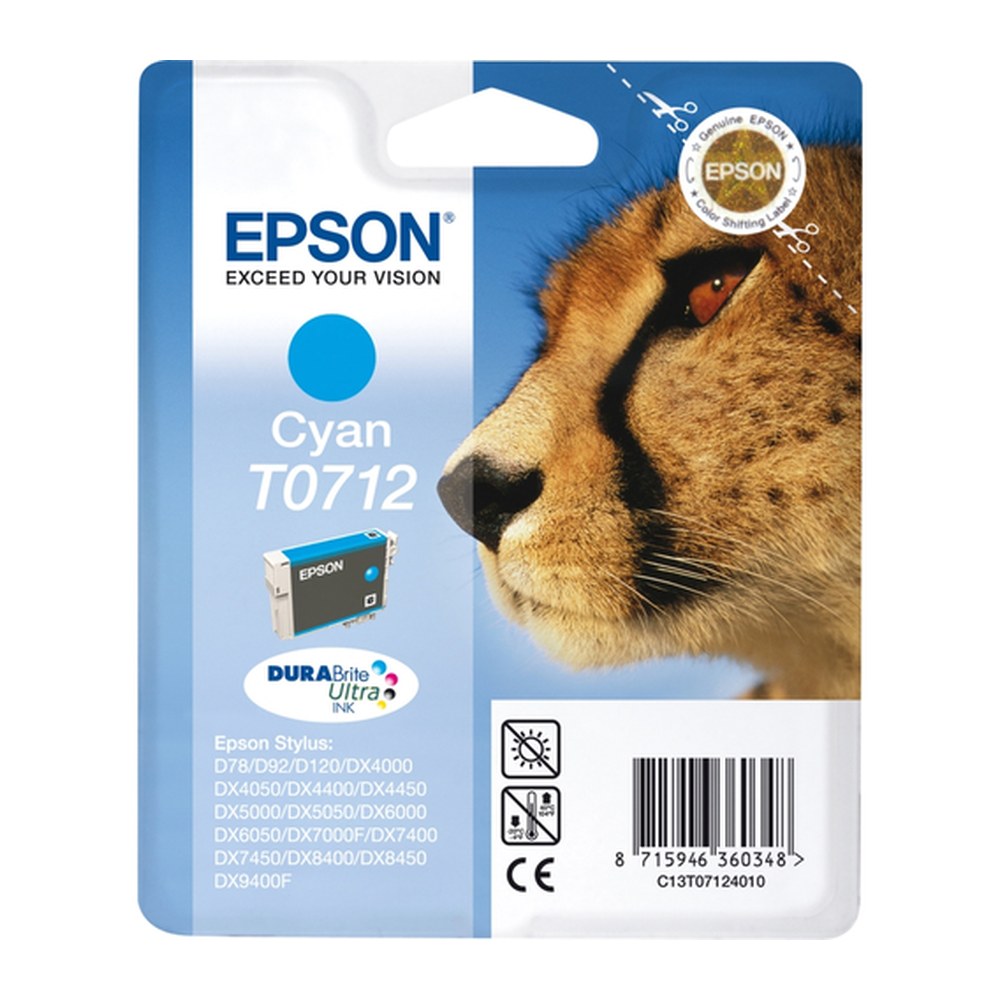 Cartouche d'origine Epson C13T07124011 / T0712 - cyan