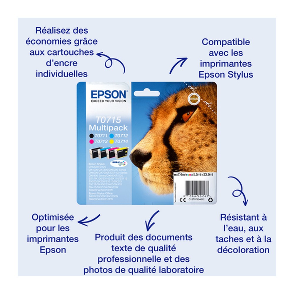 Cartouche d'origine Epson C13T07134012 / T0713 - magenta