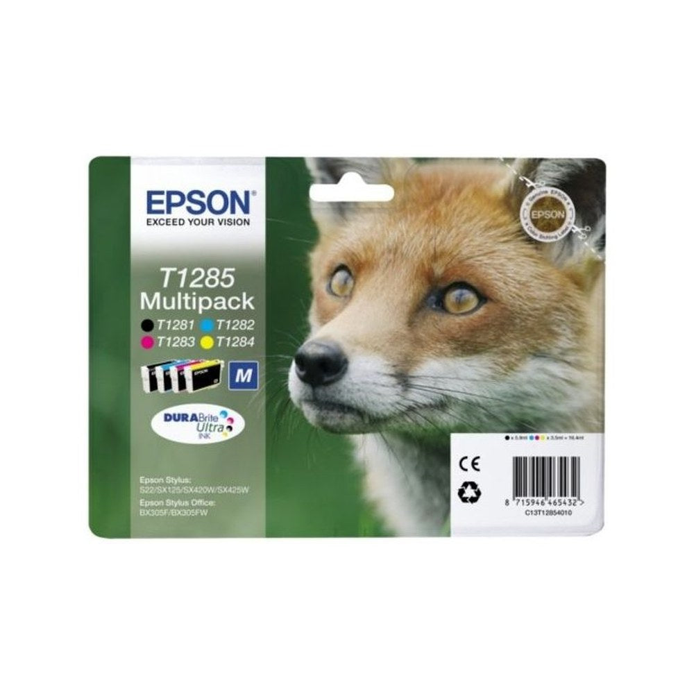 Cartouches d'origines Epson C13T12854012 / T1285 - multipack 4 couleurs : noire, cyan, magenta, jaune