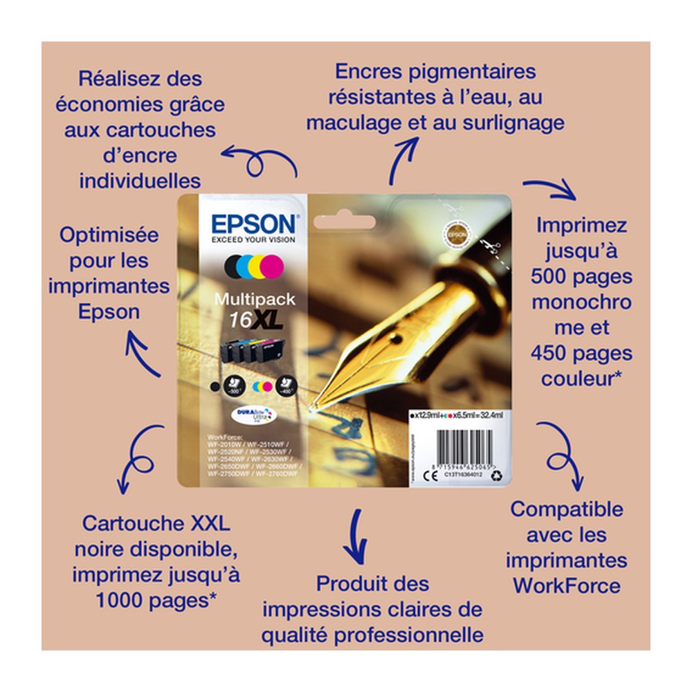 Cartouche d'origine Epson C13T16334012 / 16XL - magenta