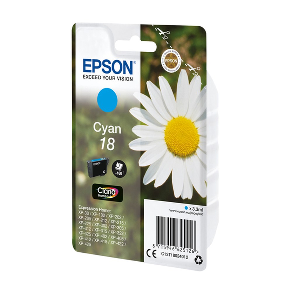 Cartouche d'origine Epson C13T18024012 / 18 - cyan
