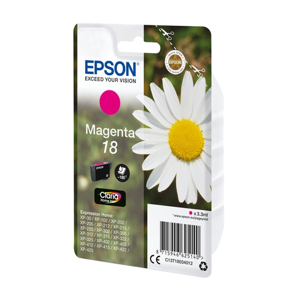 Cartouche d'origine Epson C13T18034012 / 18 - magenta