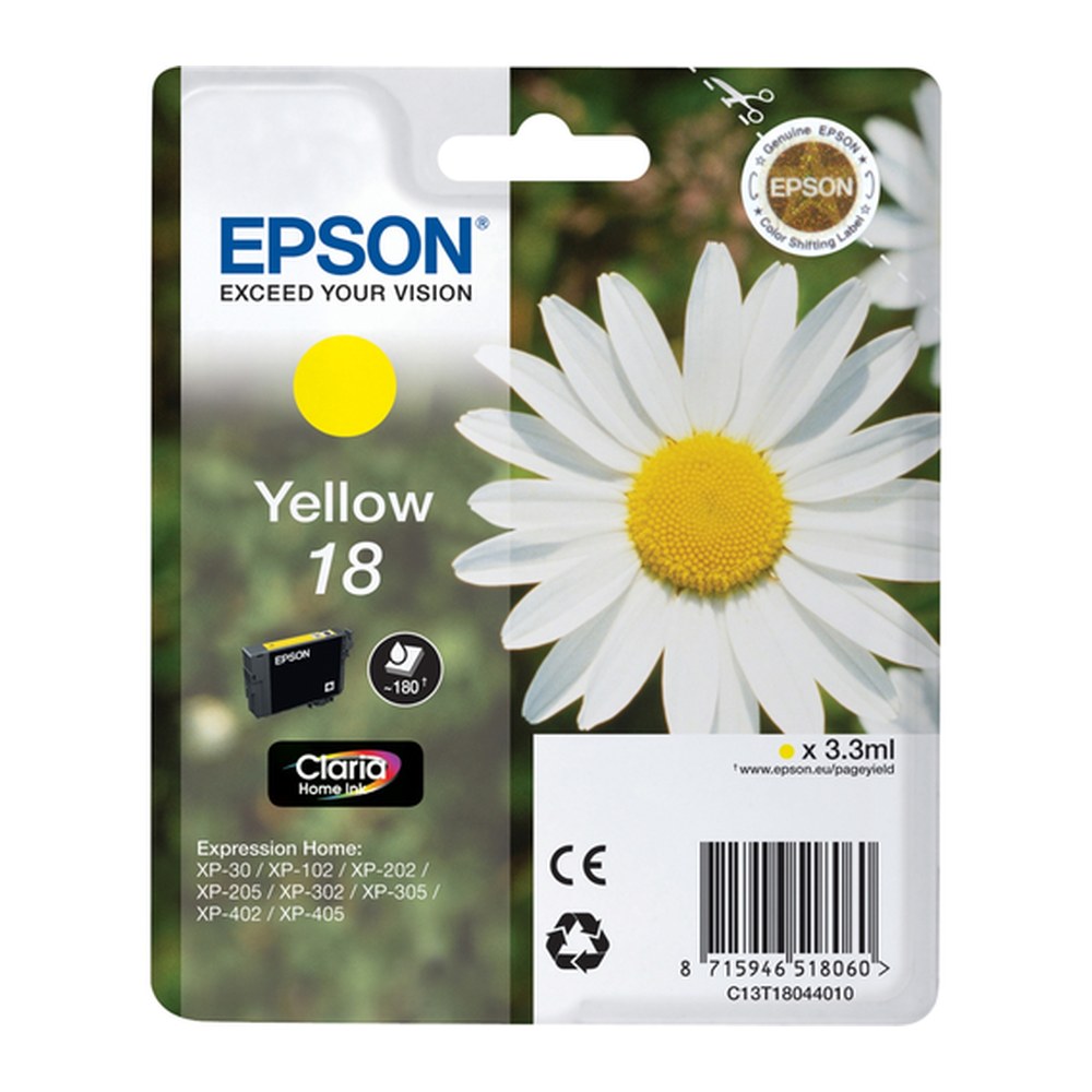 Cartouche d'origine Epson C13T18044010 / 18 - jaune