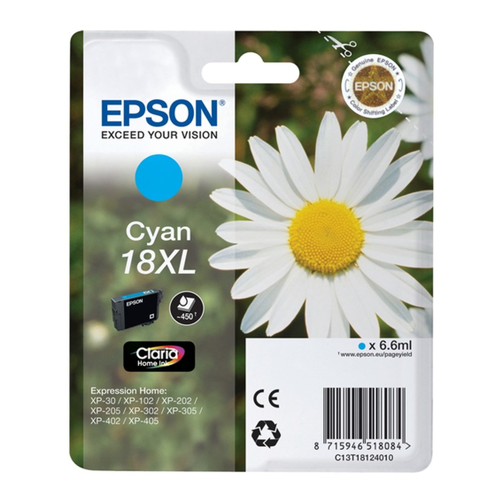 Cartouche d'origine Epson C13T18124010 / 18XL - cyan