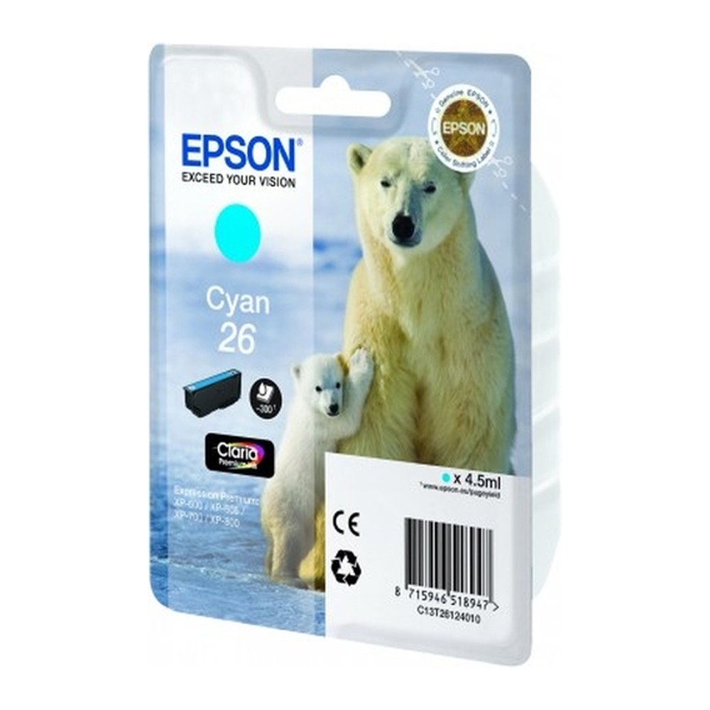 Cartouche d'origine Epson C13T26124010 / 26 - cyan