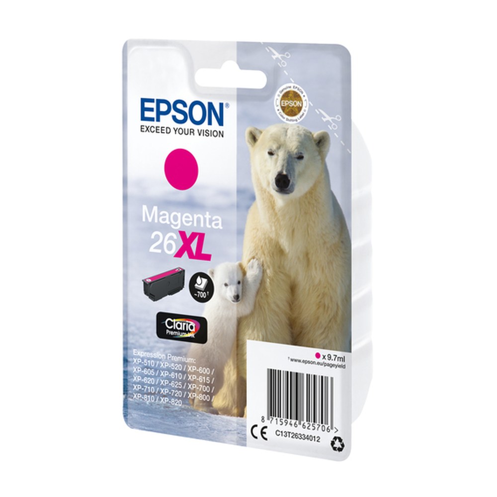 Cartouche d'origine Epson C13T26334012 / 26XL - magenta