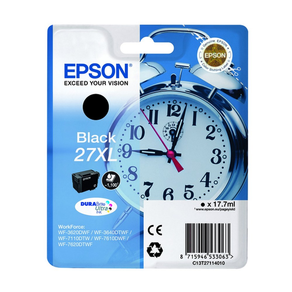 Cartouche d'origine Epson C13T27114010 / 27XL - noire