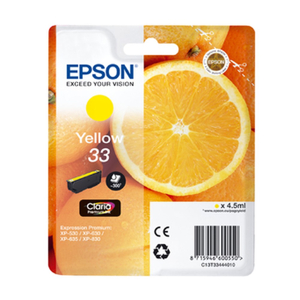 Cartouche d'origine Epson C13T33444010 / 33 - jaune