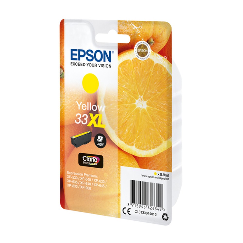 Cartouche d'origine Epson C13T33644022 / 33XL - jaune