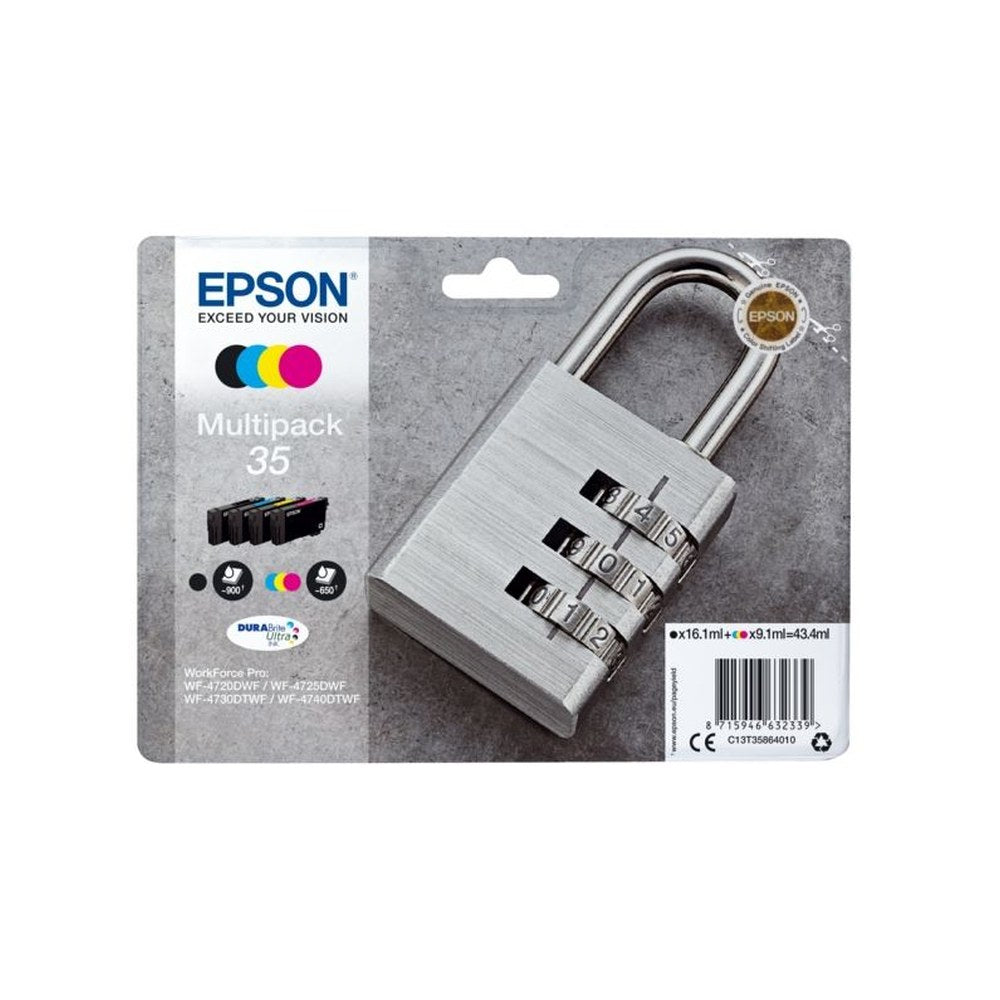 Cartouches d'origines Epson C13T35864020 / 35 - multipack 4 couleurs : noire, cyan, magenta, jaune