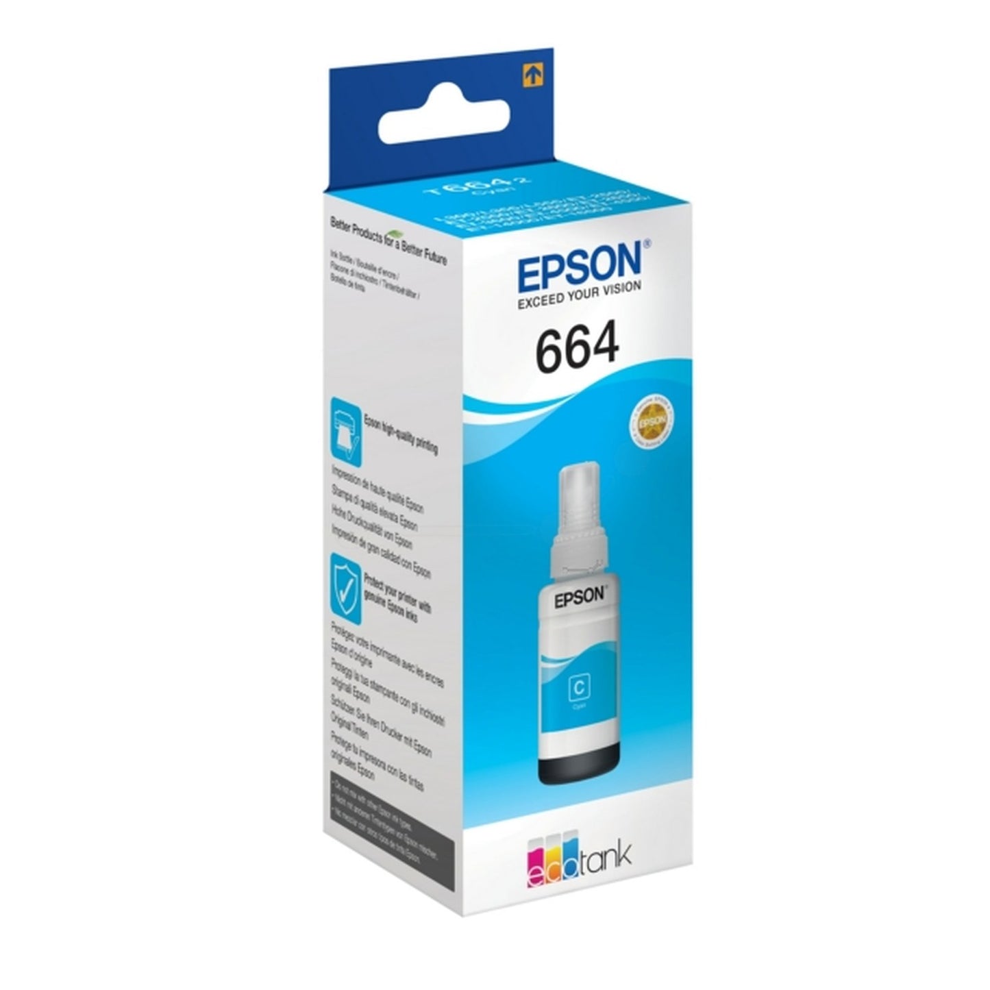 Bouteille d'encre d'origine Epson C13T664240 / 664 - cyan