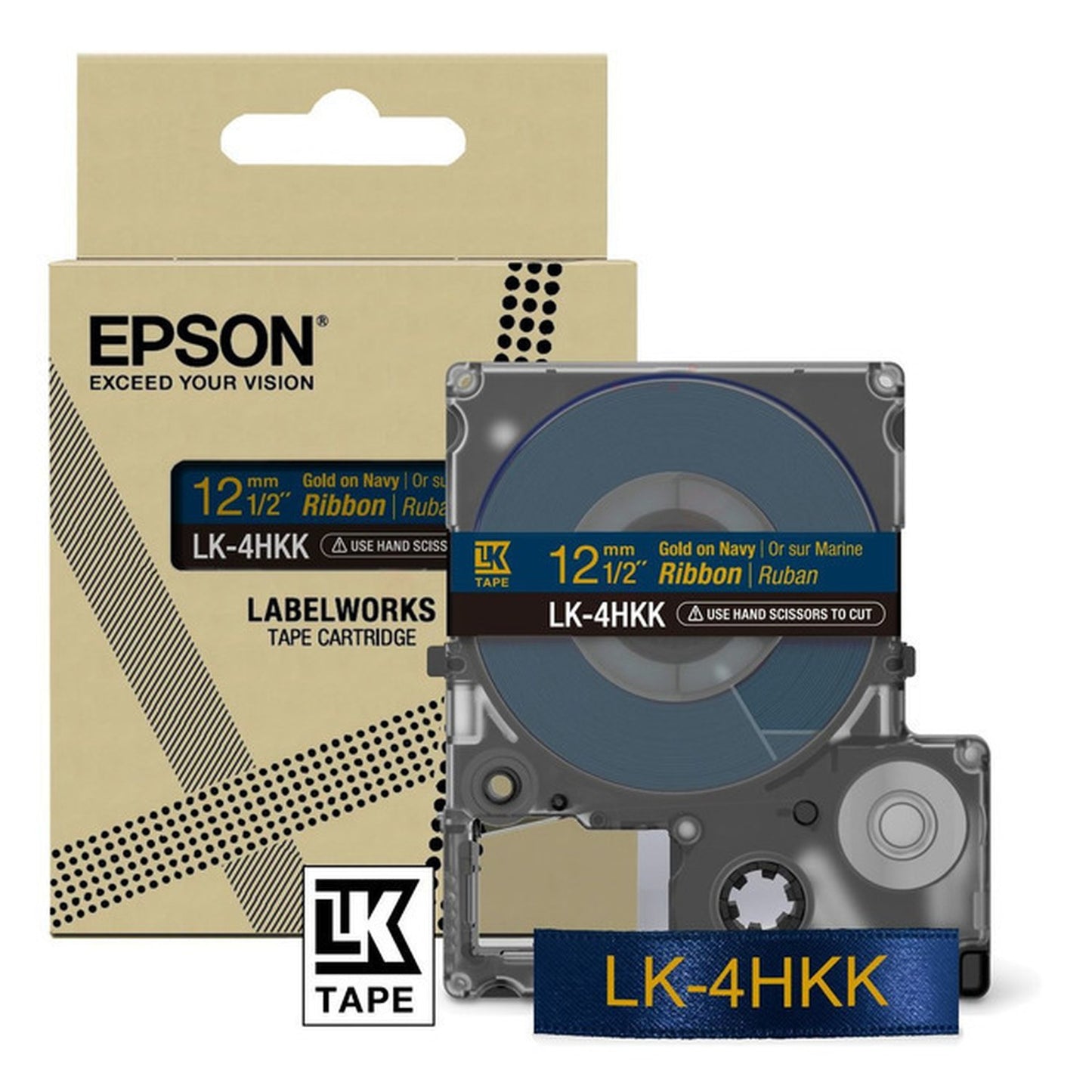 Ruban d'origine Epson C53S654002 / LK-4HKK - bleu, or