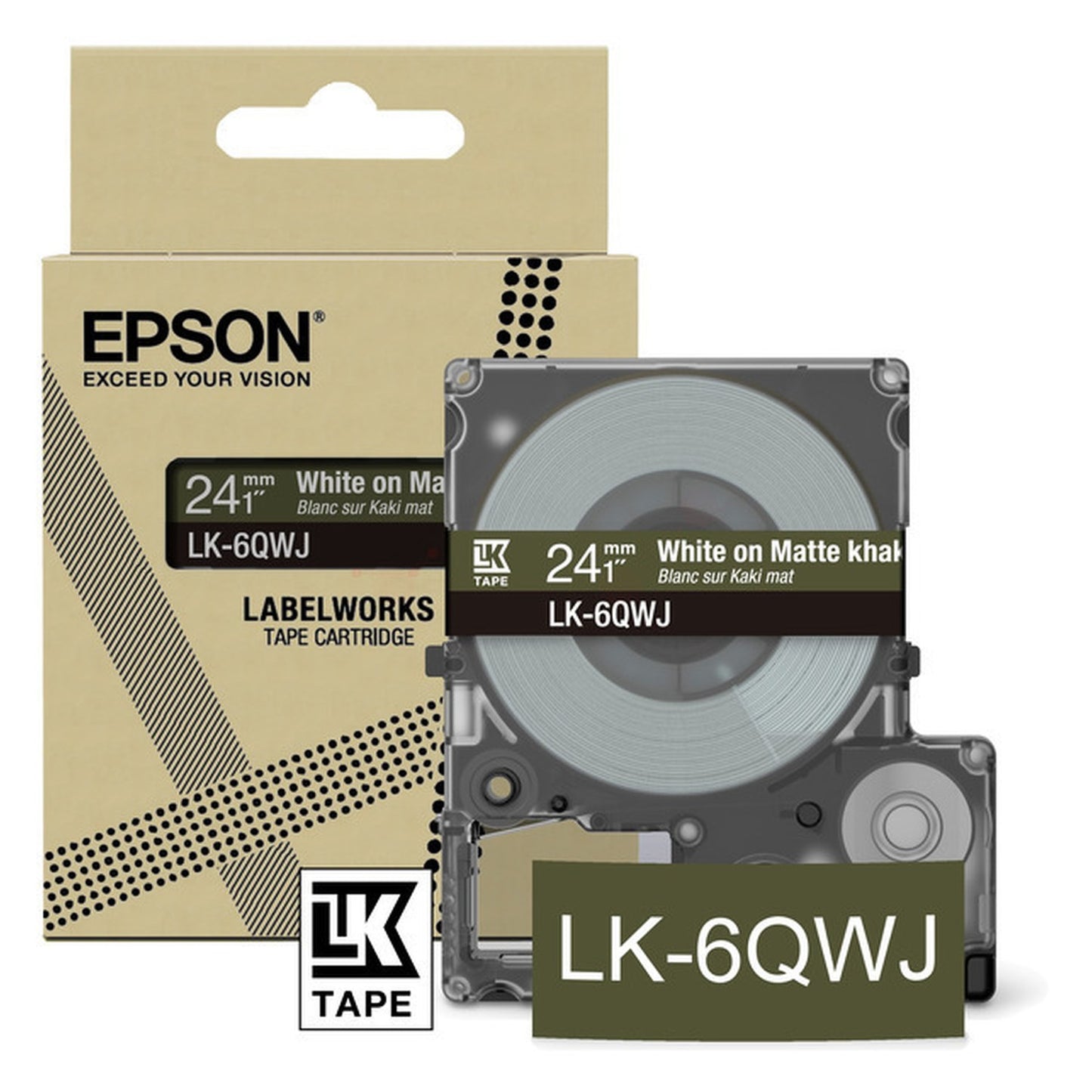 Rouleau d'étiquettes d'origine Epson C53S672090 / LK-6QWJ - brun, blanc