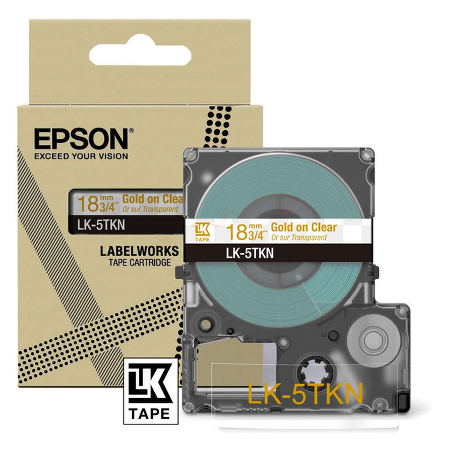 Rouleau d'étiquettes d'origine Epson C53S672097 / LK-5TKN - transparent, or