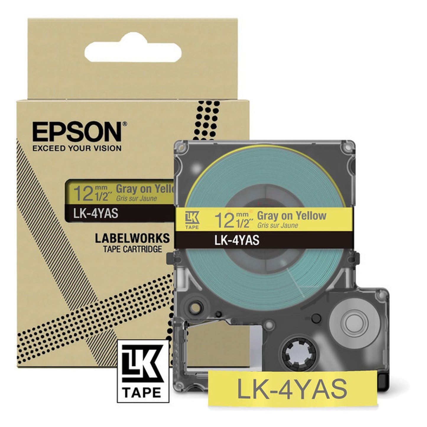 Rouleau d'étiquettes d'origine Epson C53S672104 / LK-4YAS - gris, jaune