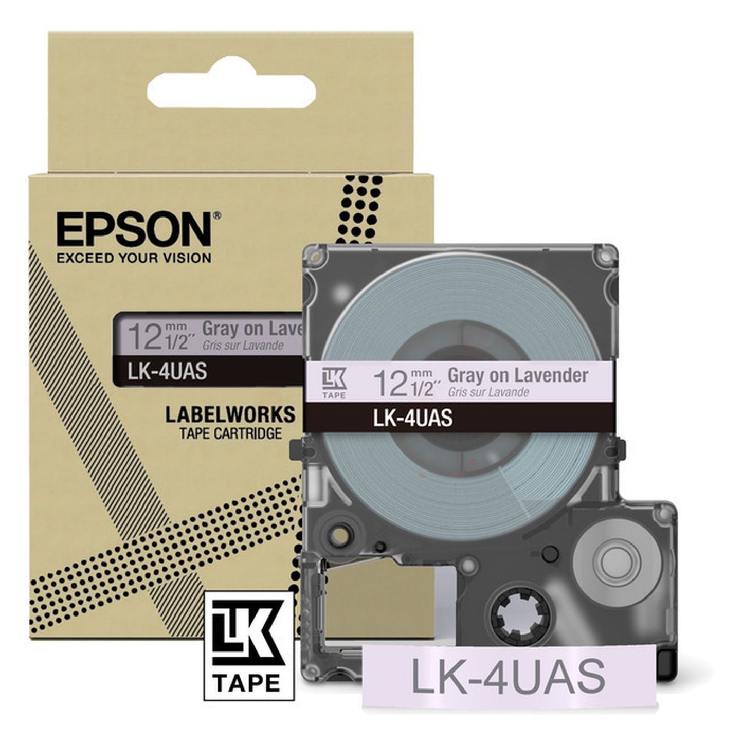 Rouleau d'étiquettes d'origine Epson C53S672107 / LK-4UAS - gris, violet
