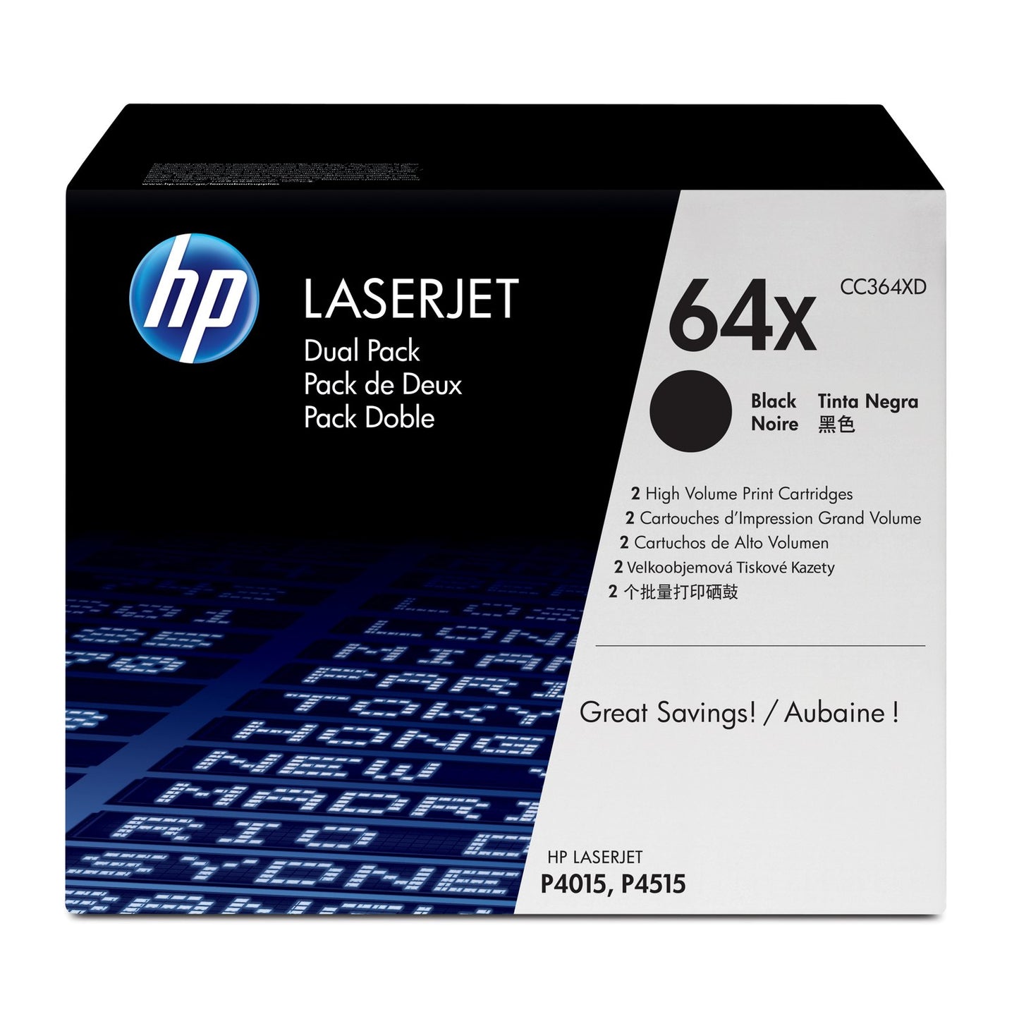 Toner d'origine HP CC364XD / 64XD - noir