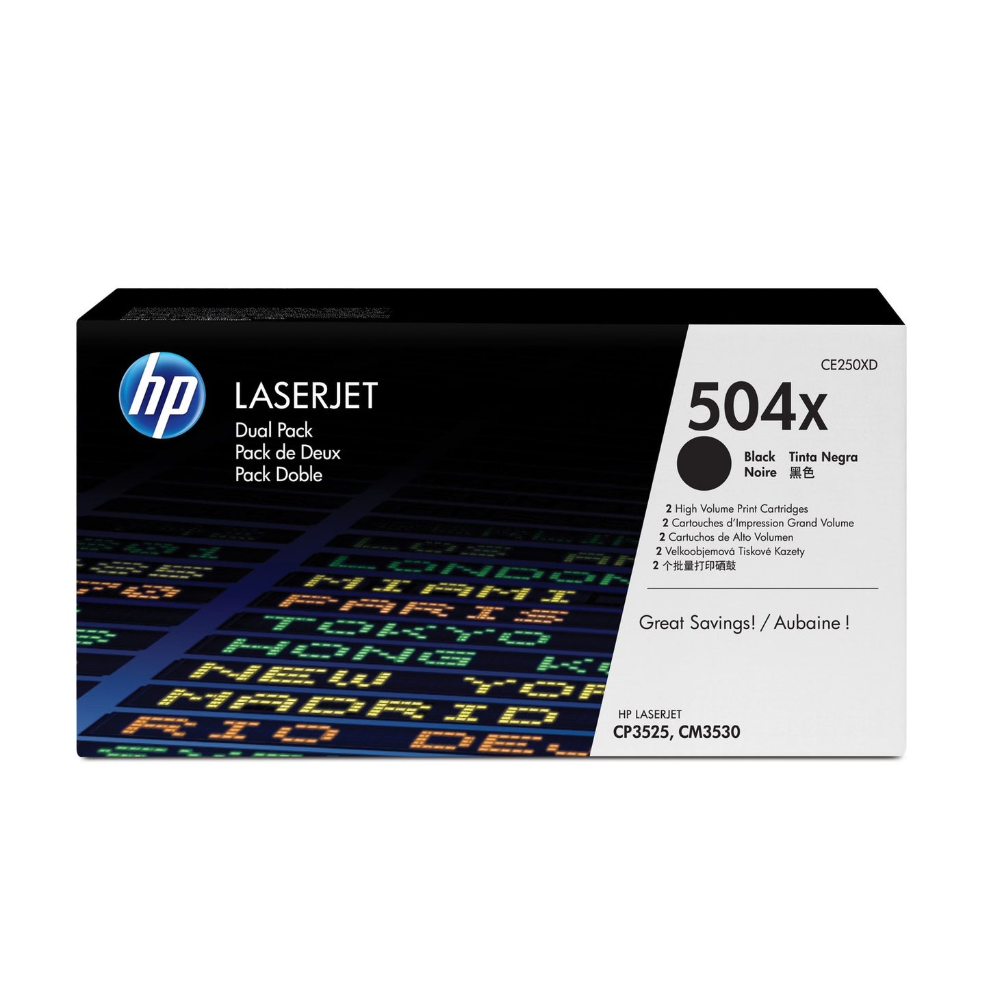 Toner d'origine HP CE250XD / 504X - noir