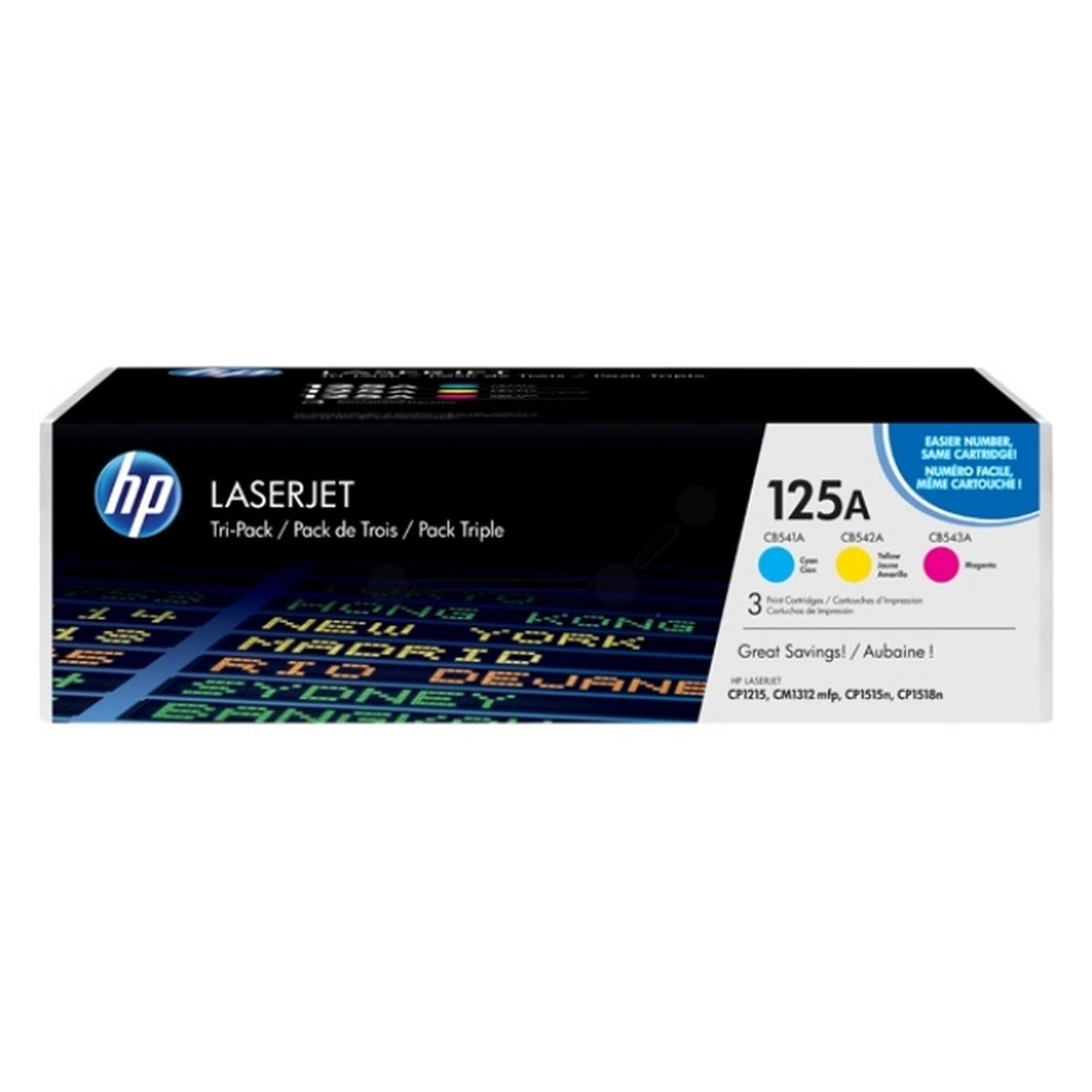 Toners d'origines HP CF373AM / 125A - multipack 3 couleurs : cyan, magenta, jaune