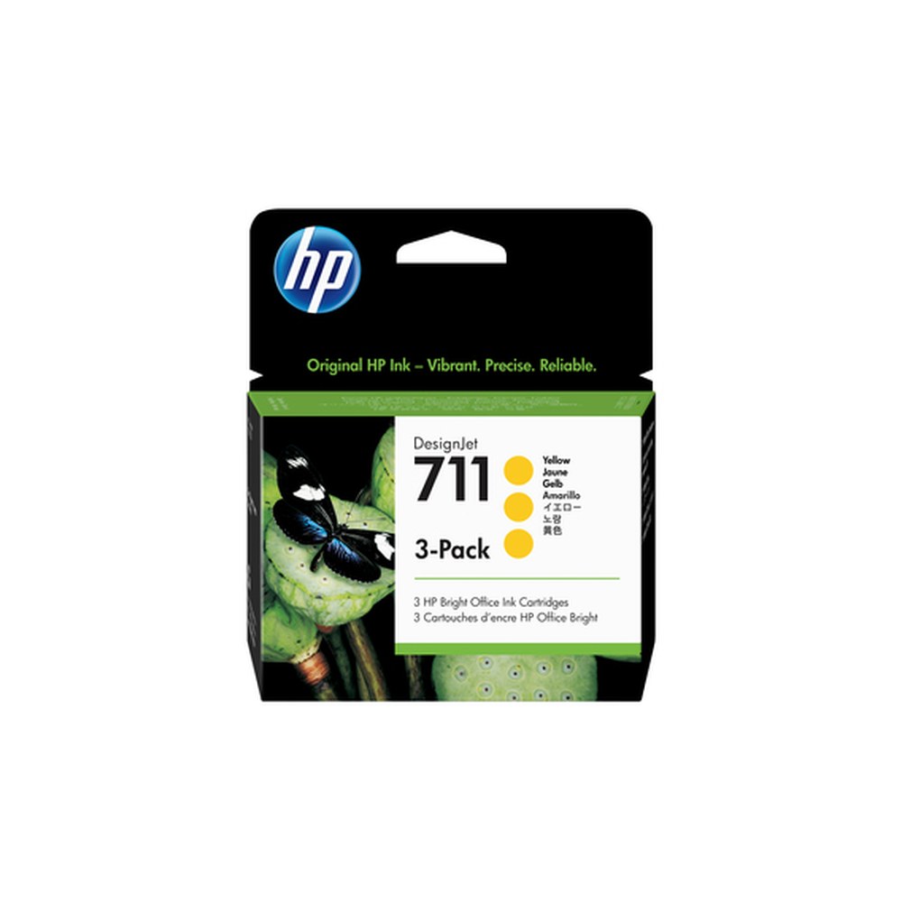 Cartouche d'origine HP CZ136A / 711 - jaune - pack de 3