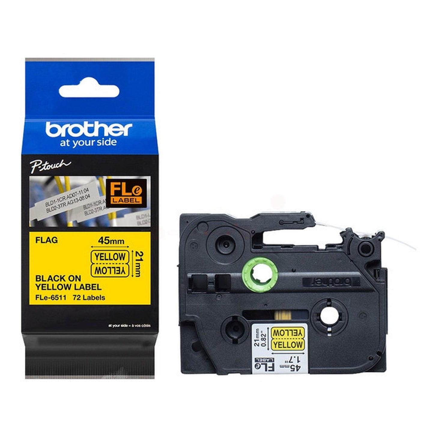 Ruban cassette d'origine Brother FLE6511 - jaune