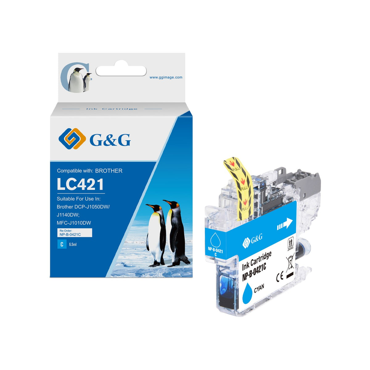 Cartouche compatible premium Brother LC421XLC - cyan