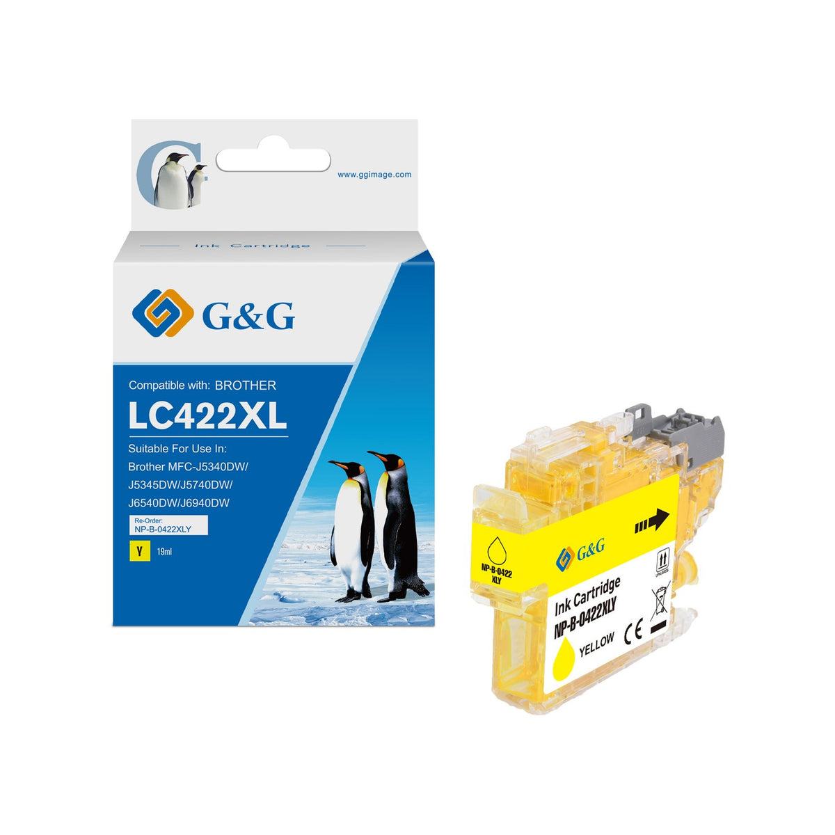 Cartouche compatible premium Brother LC422XLY - jaune