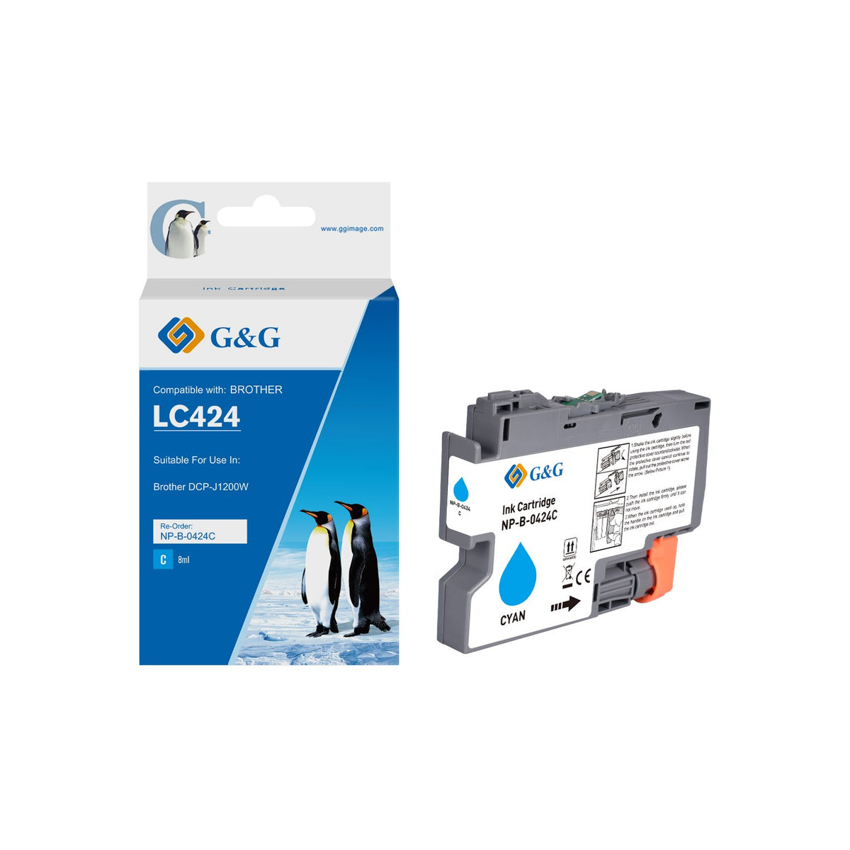 Cartouche compatible premium Brother LC424C - cyan