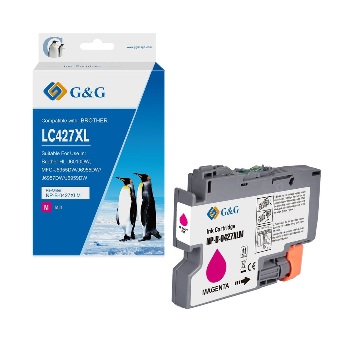 Cartouche compatible premium Brother LC427XLM - magenta