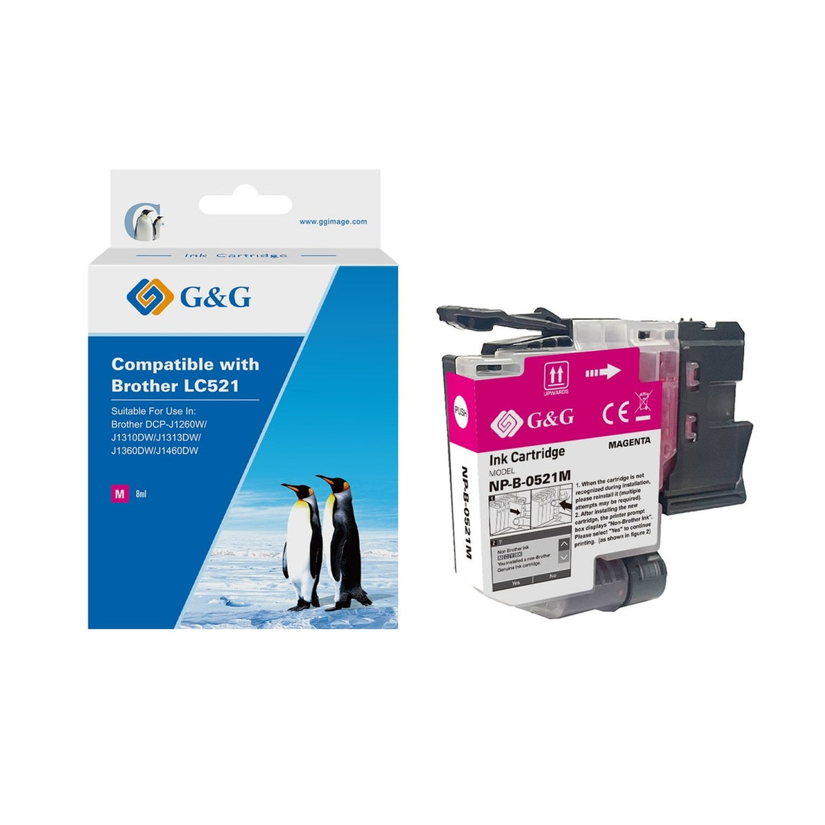 Cartouche compatible premium Brother LC521M - magenta