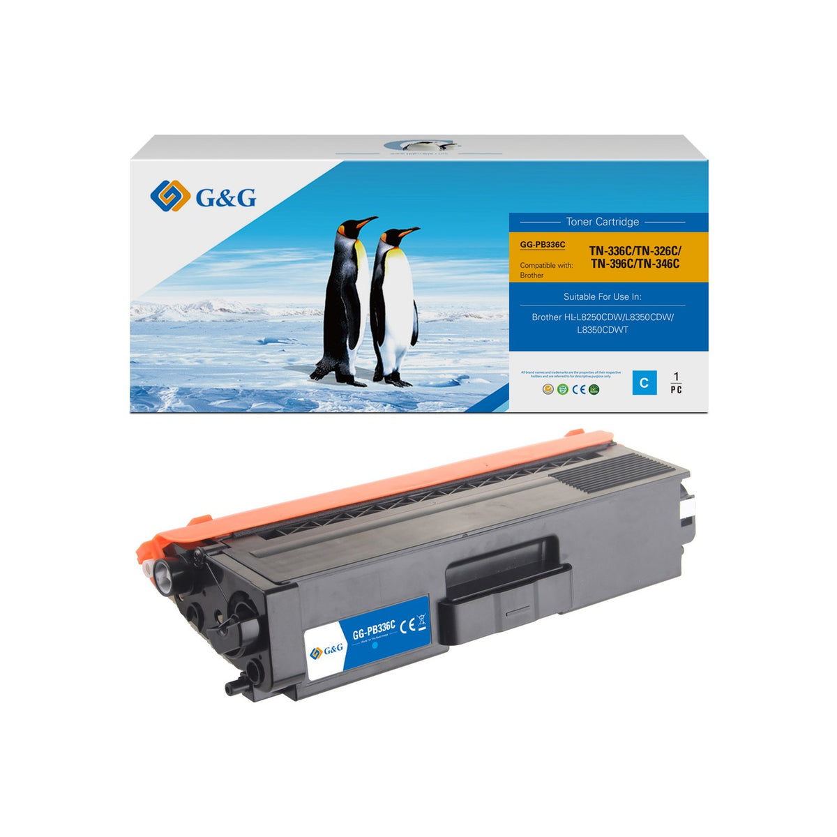 Toner compatible premium Brother TN326C - cyan