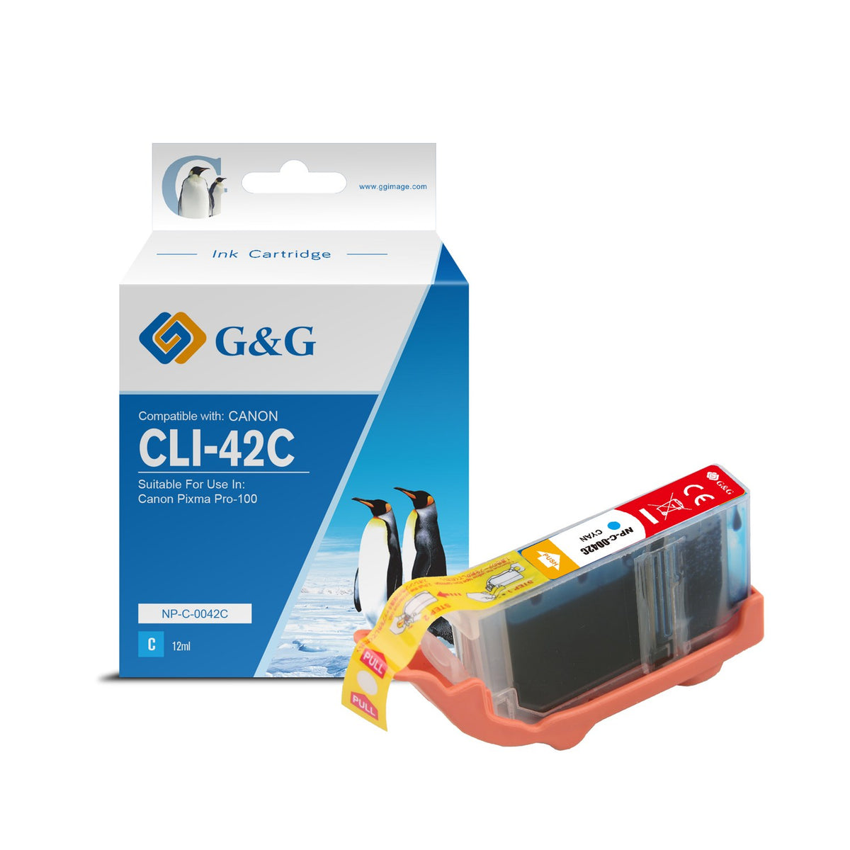 Cartouche compatible premium Canon 6385B001 / CLI-42 C - cyan