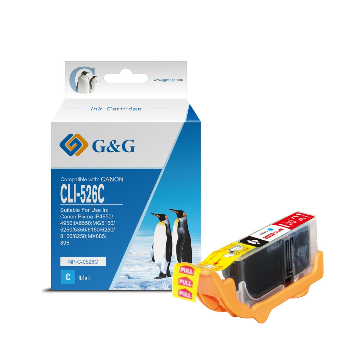 Cartouche compatible premium Canon 4541B001 / CLI-526 C - cyan