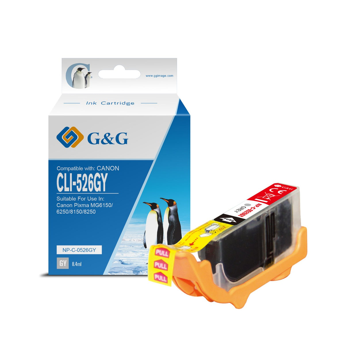 Cartouche compatible premium Canon 4544B001 / CLI-526 GY - grise