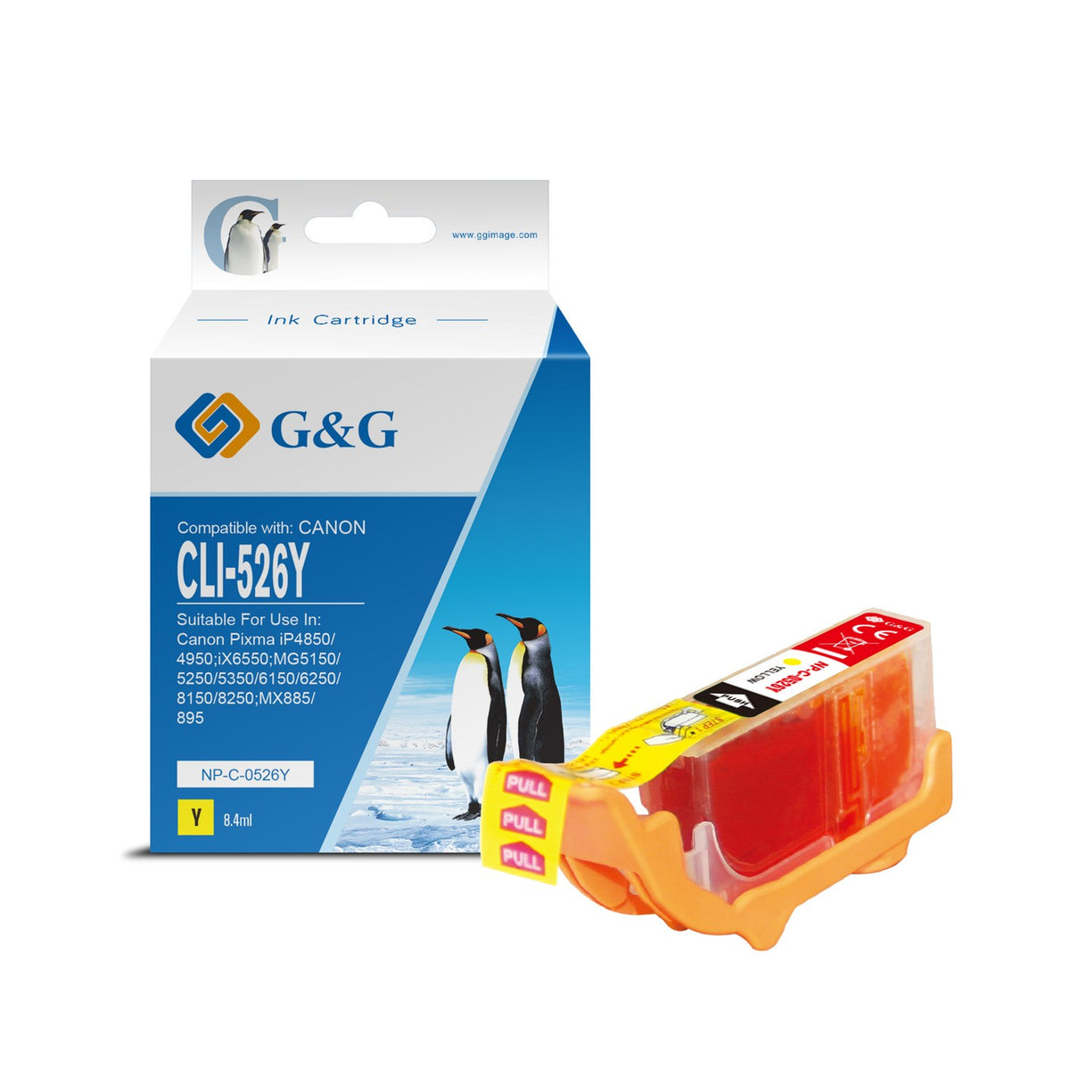 Cartouche compatible premium Canon 4543B001 / CLI-526 Y - jaune