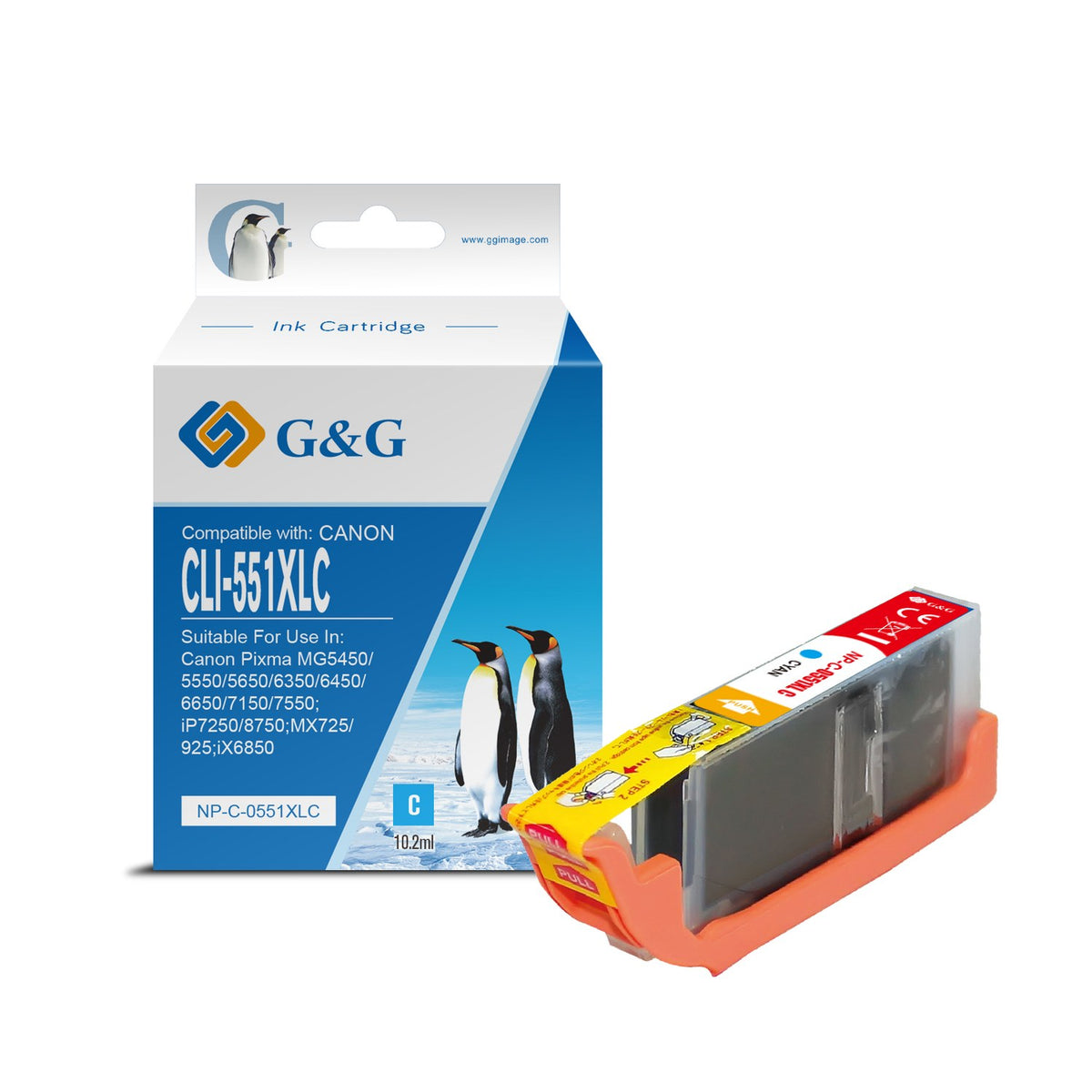 Cartouche compatible premium Canon 6444B001 / CLI-551 CXL - cyan