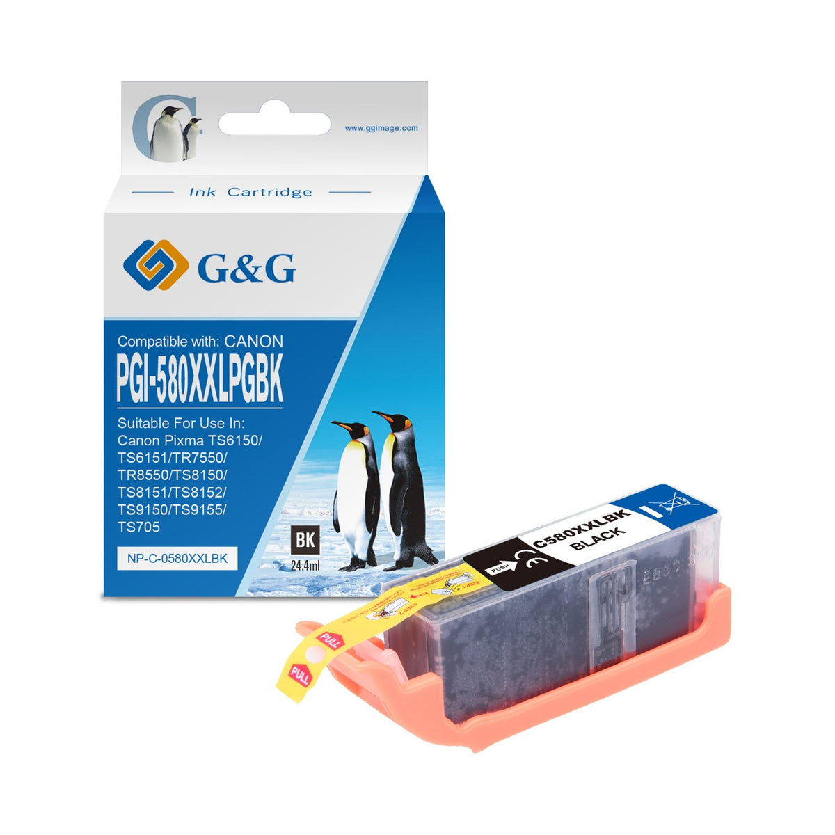 Cartouche compatible premium Canon 1970C001 / PGI-580 PGBKXXL - noire