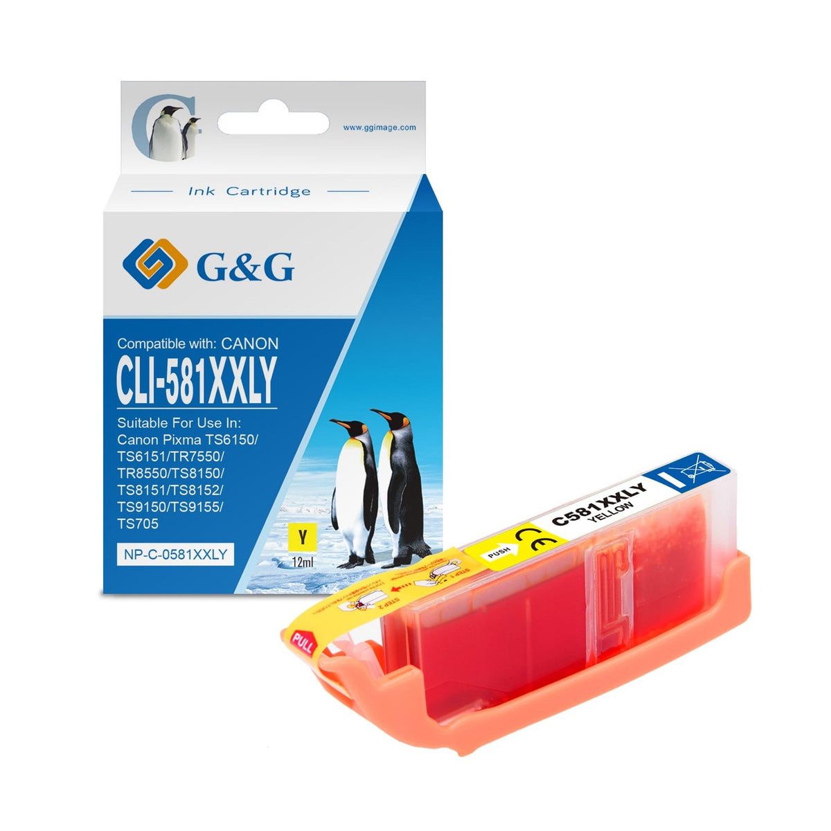 Cartouche compatible premium Canon 1997C001 / CLI-581 YXXL - jaune
