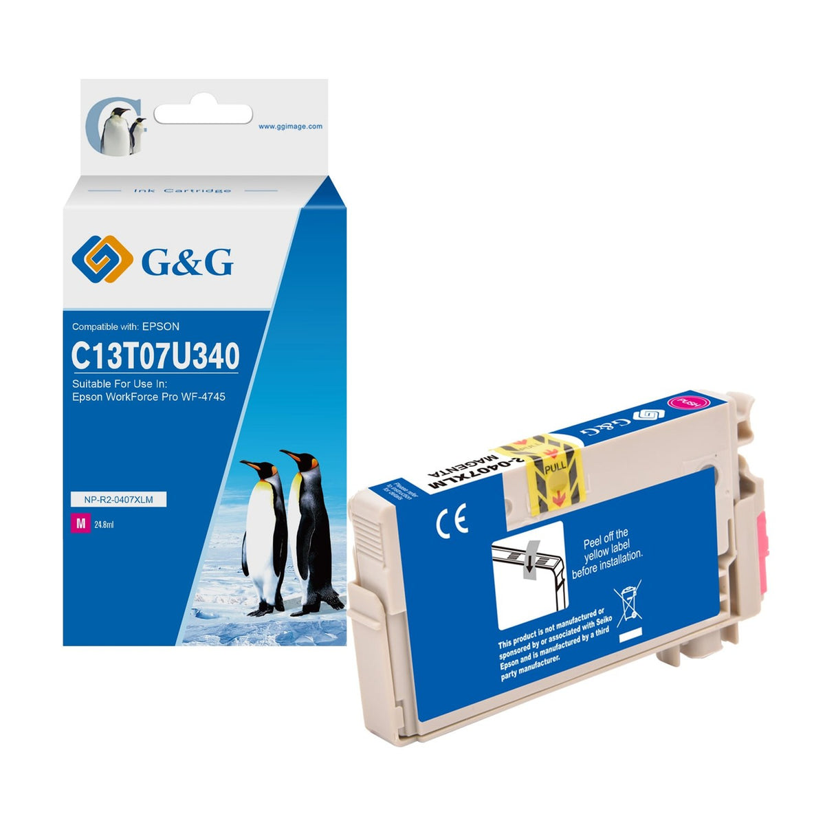 Cartouche compatible premium Epson C13T07U340 / 407 - magenta