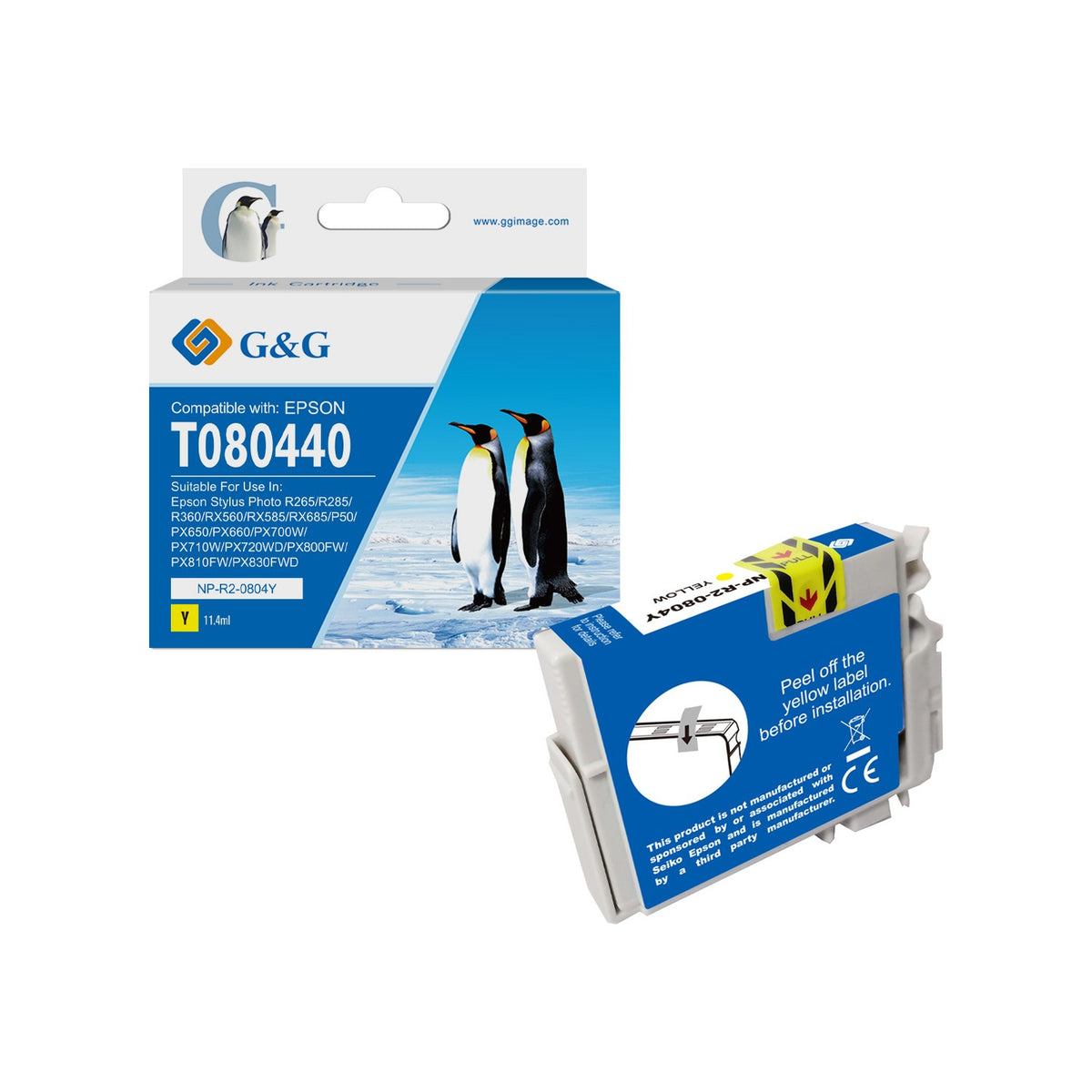 Cartouche compatible premium Epson C13T08044011 / T0804 - jaune