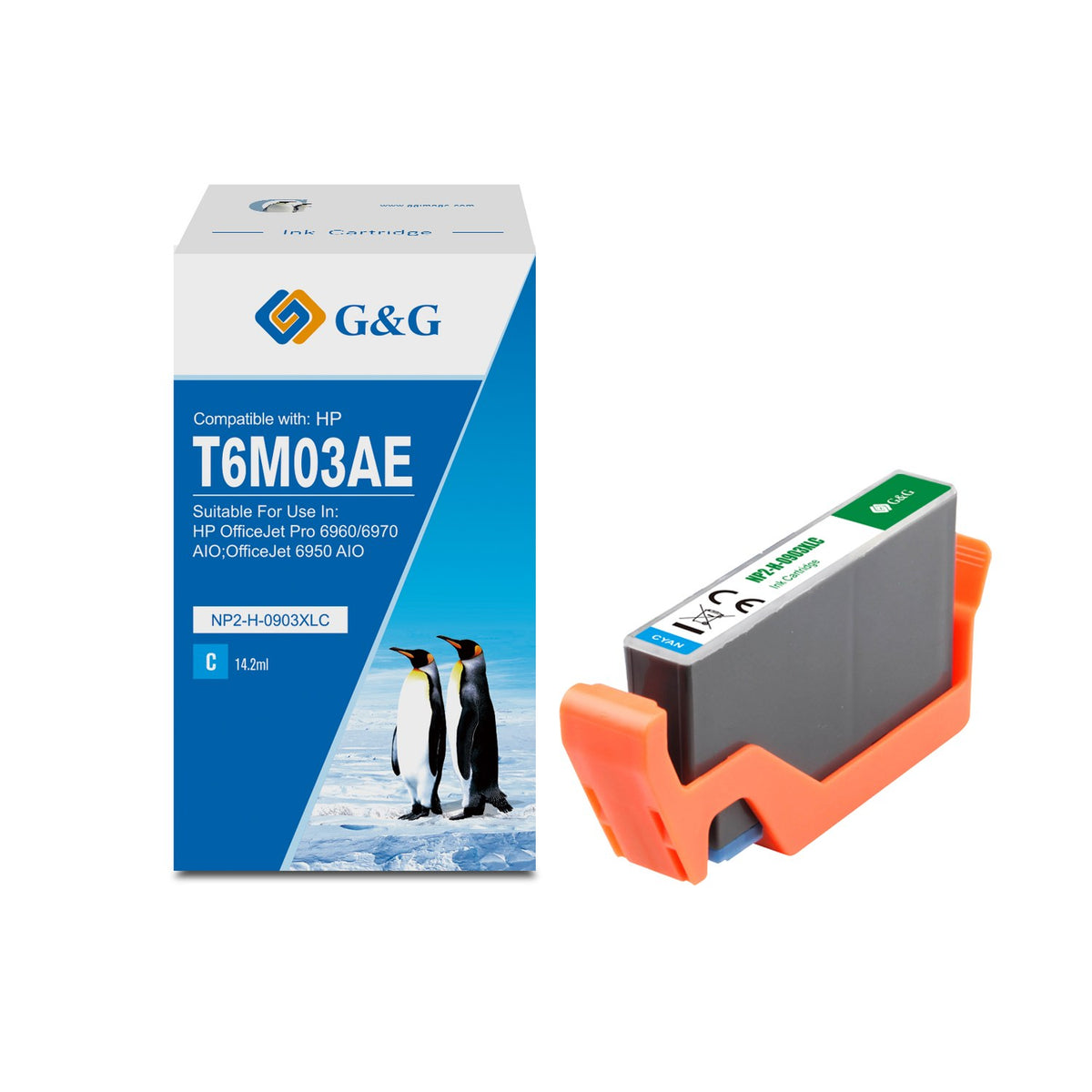 Cartouche compatible premium HP T6M03AE / 903XL - cyan