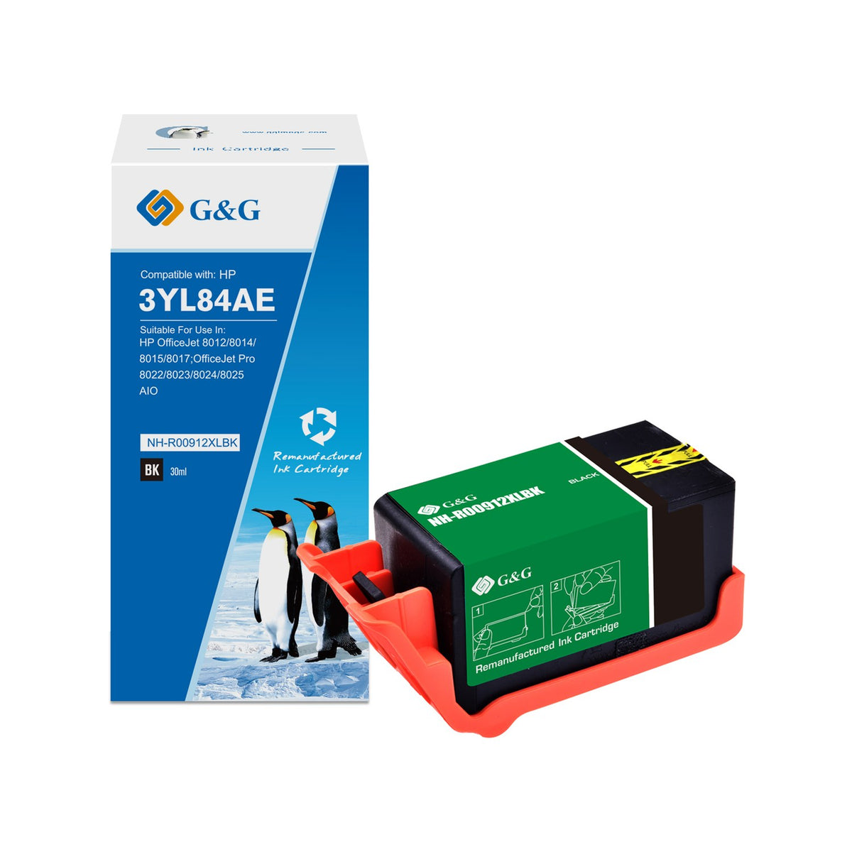Cartouche compatible premium HP 3YL84AE / 912XL - noire