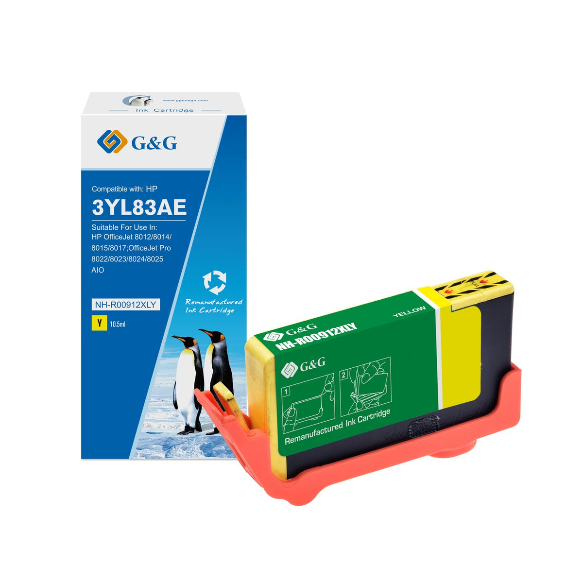 Cartouche compatible premium HP 3YL83AE / 912XL - jaune