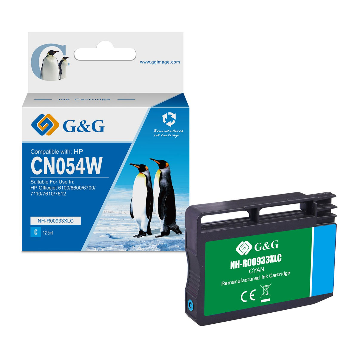 Cartouche compatible premium HP CN054AE / 933XL - cyan