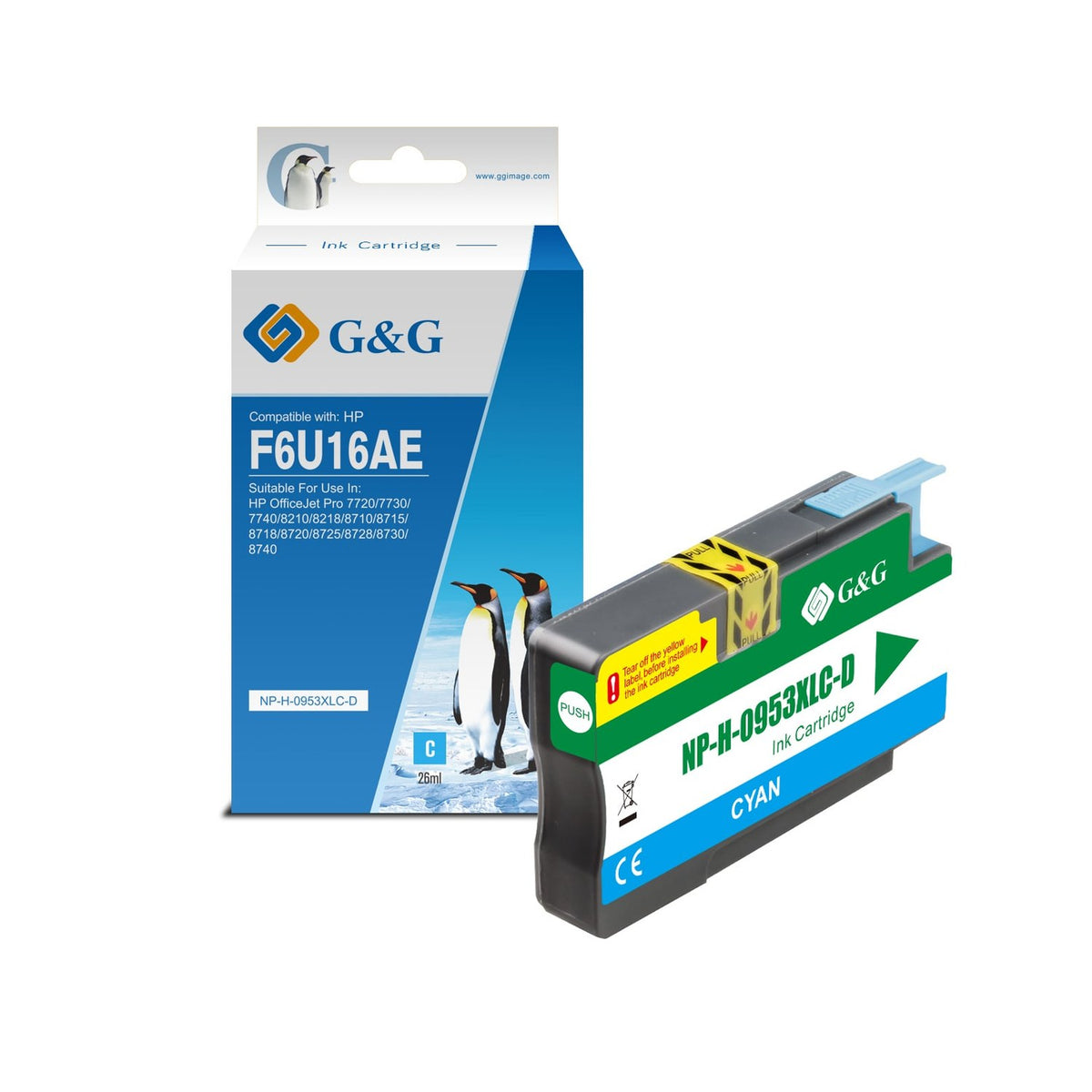 Cartouche compatible premium HP F6U16AE / 953XL - cyan