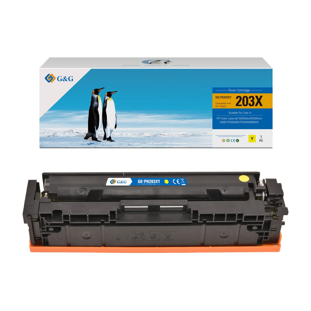 Toner compatible premium HP CF542X / 203X - jaune