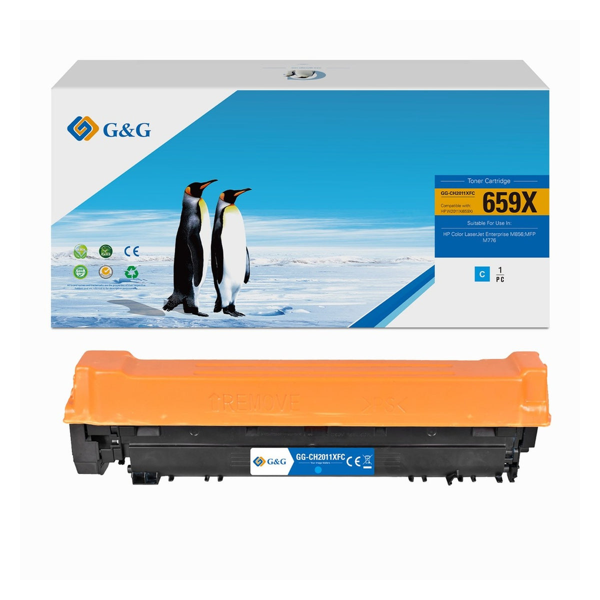 Toner compatible premium HP W2011X / 659X - cyan