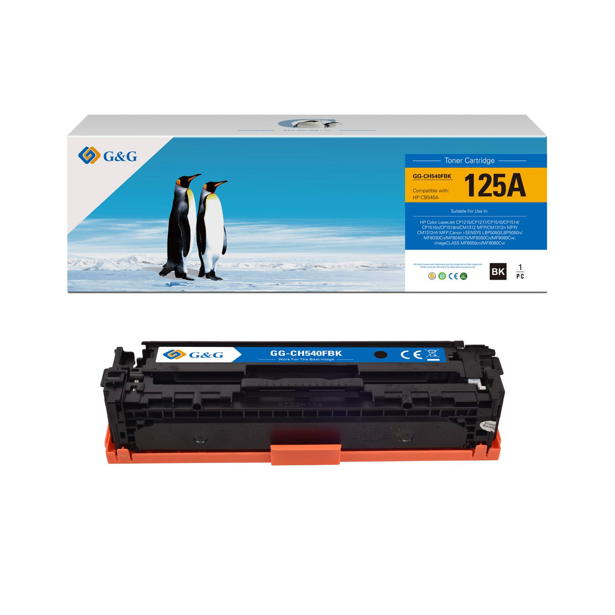 Toner compatible premium HP CB540A / 125A - noir
