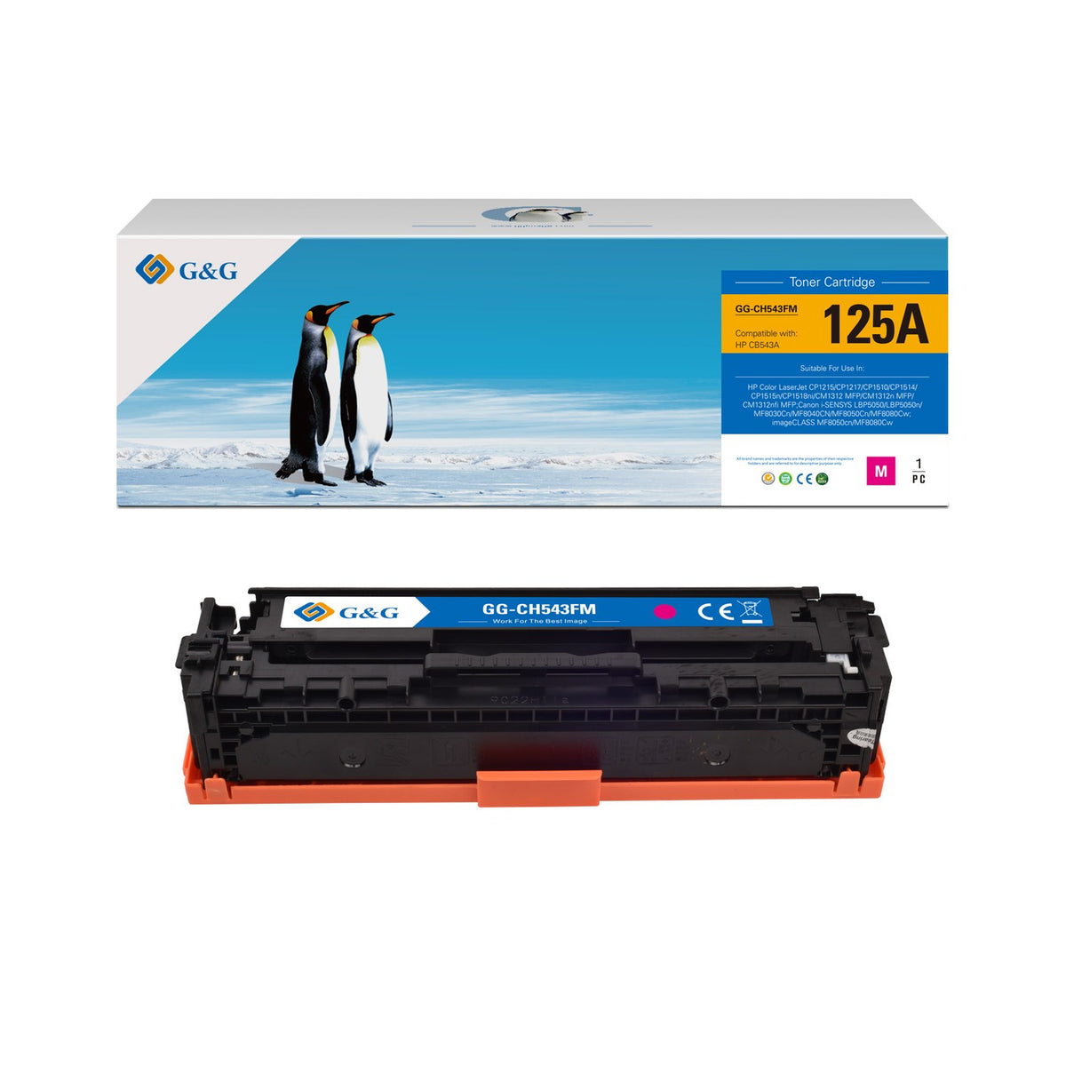 Toner compatible premium HP CB543A / 125A - magenta